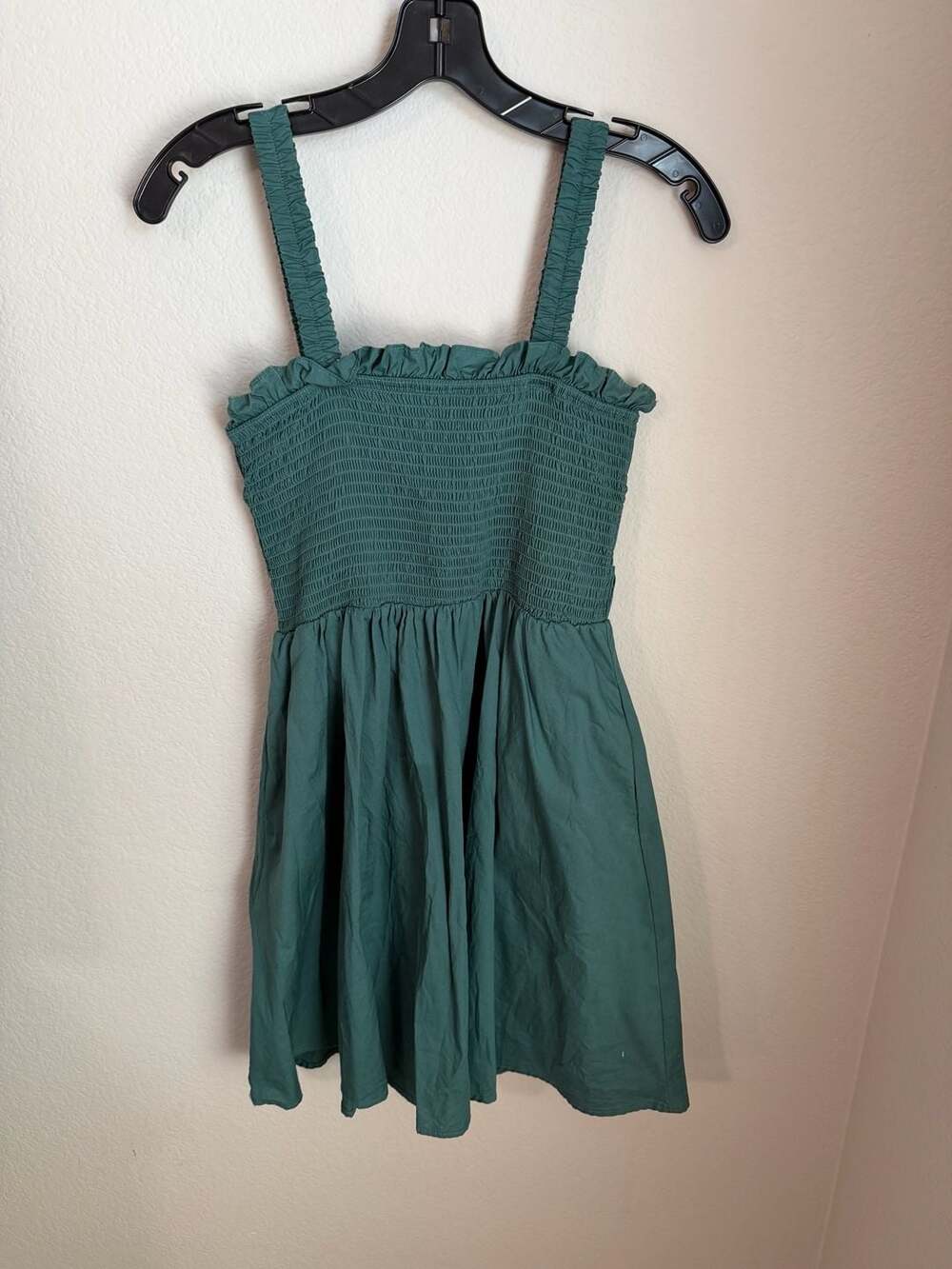 Altar'd State Green Smocked Ruffle Mini Dress